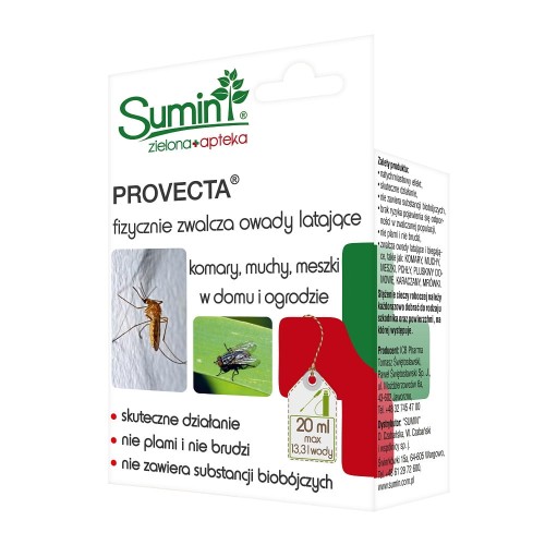 Zwalcza naturalnie komary, meszki, pluskwy i inne Provecta 20 ml