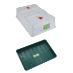 Zestaw: Pokrywka do tacy wysiewowej XL+ Taca do wysiewu XL  bez otworów – zielona – 58x40,5 cm - Garland