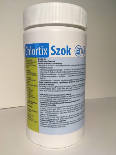 Dezynfekuje wodę w basenach Chlortix Szok Anamast 1 kg