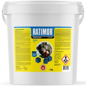 Trutka na myszy i szczury Brodifacoum kostka - 3 kg 29 ppm