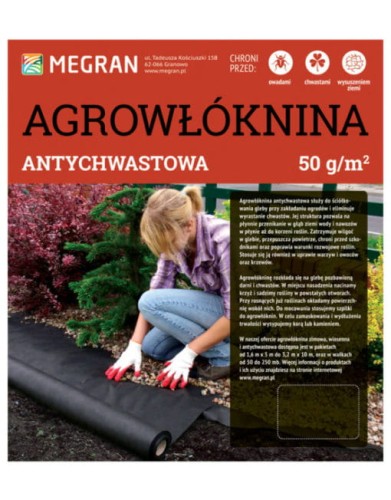 Agrowłóknina 50 g/m² Antychwastowa czarna 1,6 m x 10 mb