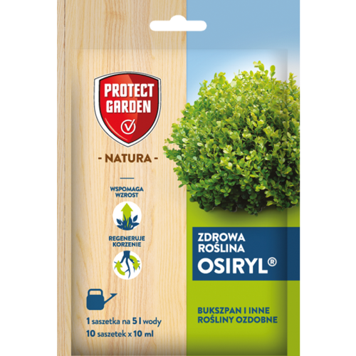 Stymulator wzrostu do bukszpanów i innych ozdobnych Zdrowa Roślina Osiryl  - 10 saszetek x 10 ml marki Protect Garden