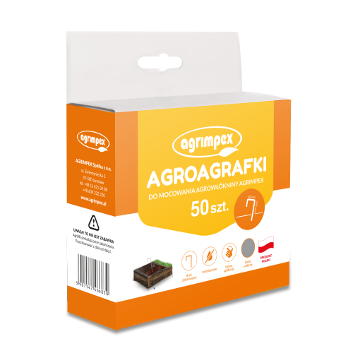 Agroagrafki do mocowania agrowłókniny 15 x 5 x 5 cm - srebrne 50 szt.