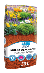Mulcz dekoracyjny Aqua Save – pomarańczowy – 50 l (paleta 48 szt.)