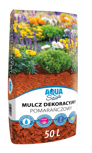 Mulcz dekoracyjny Aqua Save – pomarańczowy – 50 l (paleta 48 szt.)