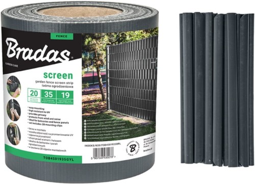 Taśma ogrodzeniowa – grafitowa 19 cm x 35 m Bradas