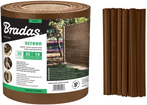 Taśma ogrodzeniowa – brązowa 19 cm x 35 m Bradas