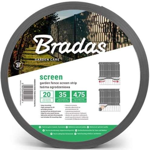 Taśma ogrodzeniowa – grafitowa 4,75 cm x 35 m Bradas