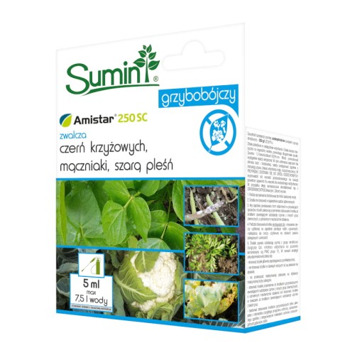 Preparat na mączniaka, szarą pleśń i czerń krzyżowych Amistar 250 SC Sumin 5 ml