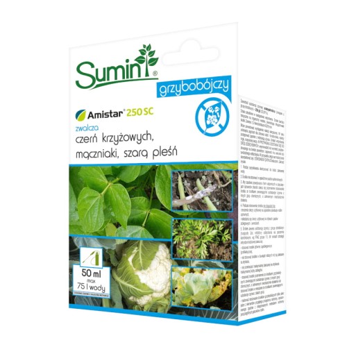 Preparat na mączniaka, szarą pleśń i czerń krzyżowych Amistar 250 SC Sumin 50 ml