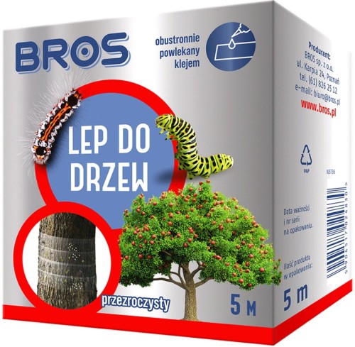Przezroczysta opaska lepowa do drzew na szkodniki Bros 5 m