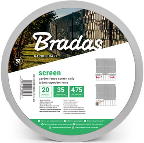 Taśma ogrodzeniowa jasnoszara Bradas 4,75 cm x 35 m
