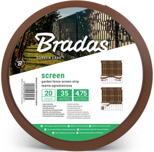 Taśma ogrodzeniowa brązowa Bradas 4,75 cm x 35 m