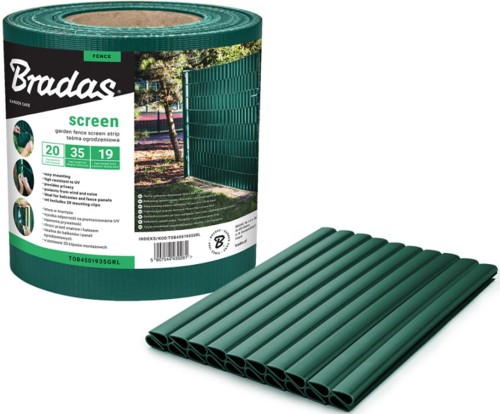 Taśma ogrodzeniowa zielona Bradas 19 cm x 35 m