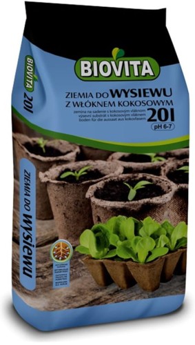 Ziemia do wysiewu z włóknem kokosowym Biovita 20 l