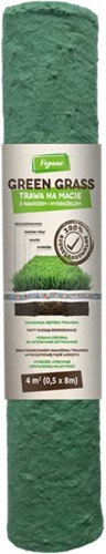 GreenGrass - trawa na macie – z nawozem i hydrożelem Trawy Vegano 0,5 x 8 m (4 m²)