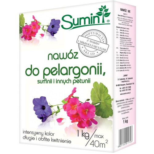 Nawóz do pelargonii, surfinii i innych petunii Sumin 1 kg