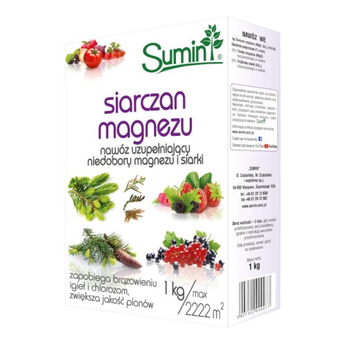 Siarczan magnezu - nawóz uzupełniający niedobory magnezu i siarki Sumin 1 kg
